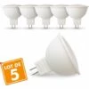 ECLAIRAGE DESIGN Lot De 5 Ampoules LED GU5.3 MR16 5W Eq 40W | Température De Couleur: Blanc Chaud 2700K