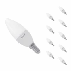 Ampoule E14 LED 8W 220V C37 180° (Pack De 10) - Blanc Chaud 2300K - 3500K - SILAMP - Blanc Chaud 2300K - 3500K