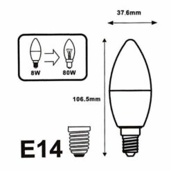 Ampoule E14 LED 8W 220V C37 180° (Pack De 10) - Blanc Chaud 2300K - 3500K - SILAMP - Blanc Chaud 2300K - 3500K -Pas Cher Ampoule LED Boutique 9954986 3